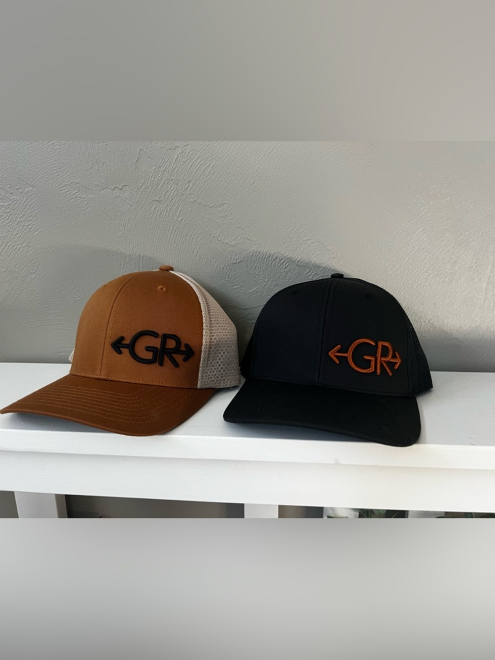 2 Logo Trucker Hats - Brown/Tan and Black/Rust